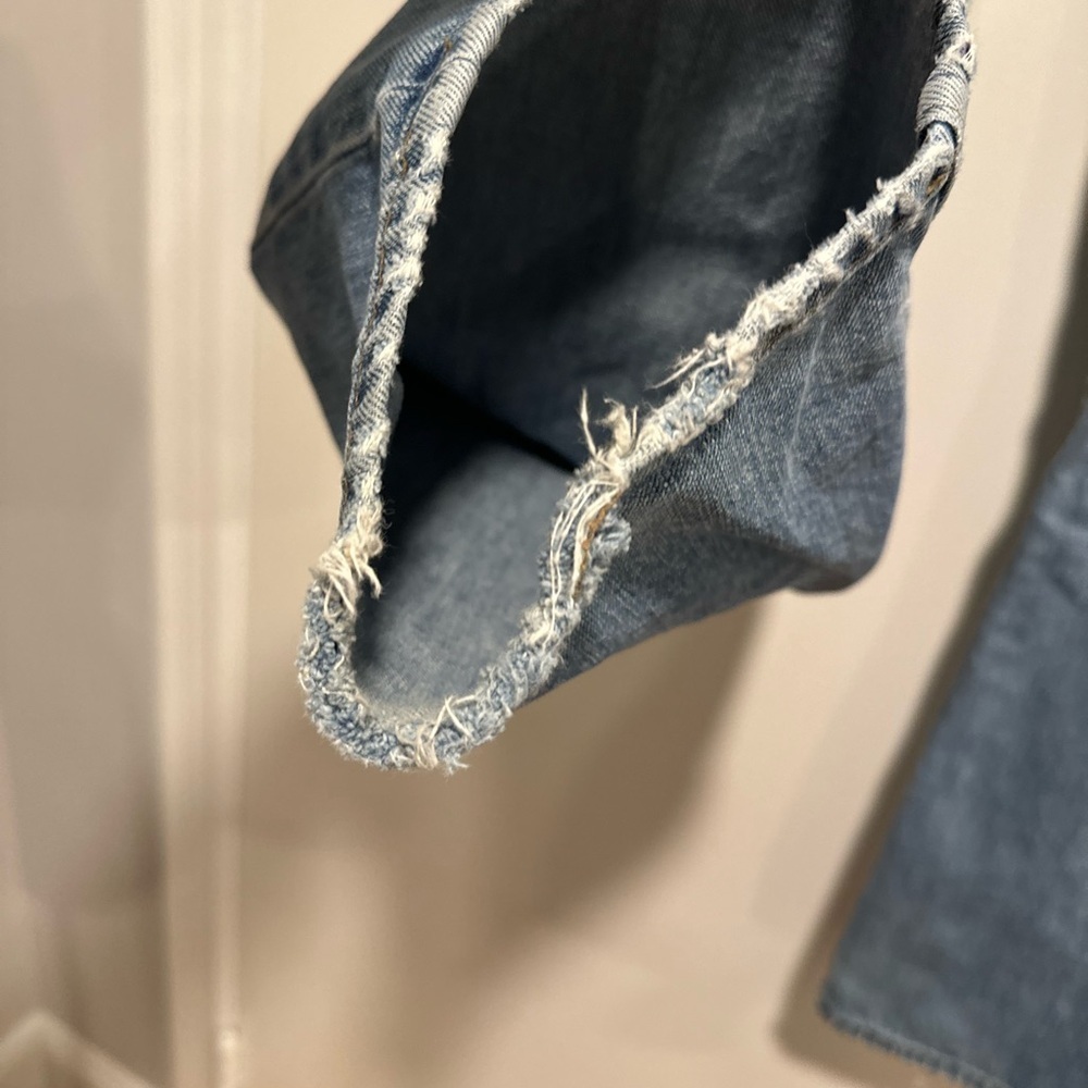 Vintage Y2k Gap Jeans Women 8R Blue Flare Medium Wash Cotton Distressed - Picture 8 of 12
